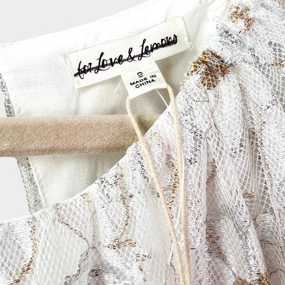 For Love and Lemons Lupita Lace Metallic Corset Bustier Mini Dress NWT Small - Picture 5 of 12